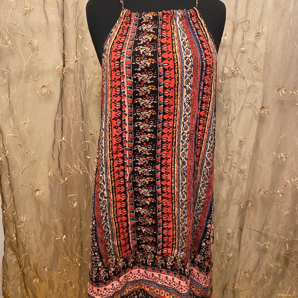M Medium Blush Boho Sleeveless Mini Dress